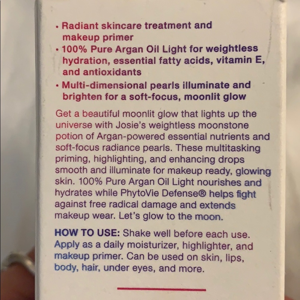 Josie Maran 1.7 floz Argan Oil Moonstone Drops NWT - Picture 4 of 6